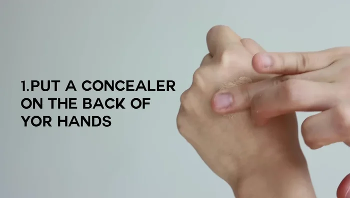 Place concealer on the back of your hand.