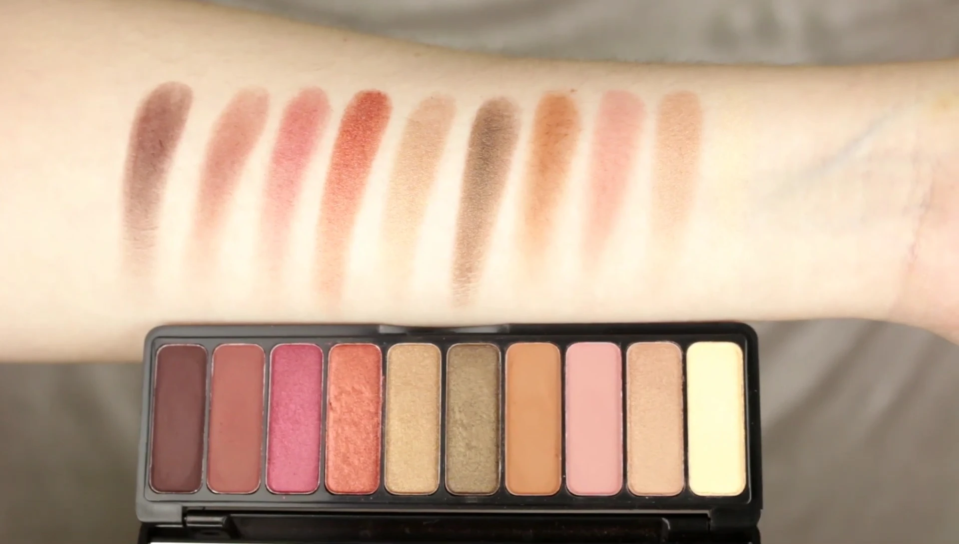 Close-up shot highlighting specific shades within the palette
