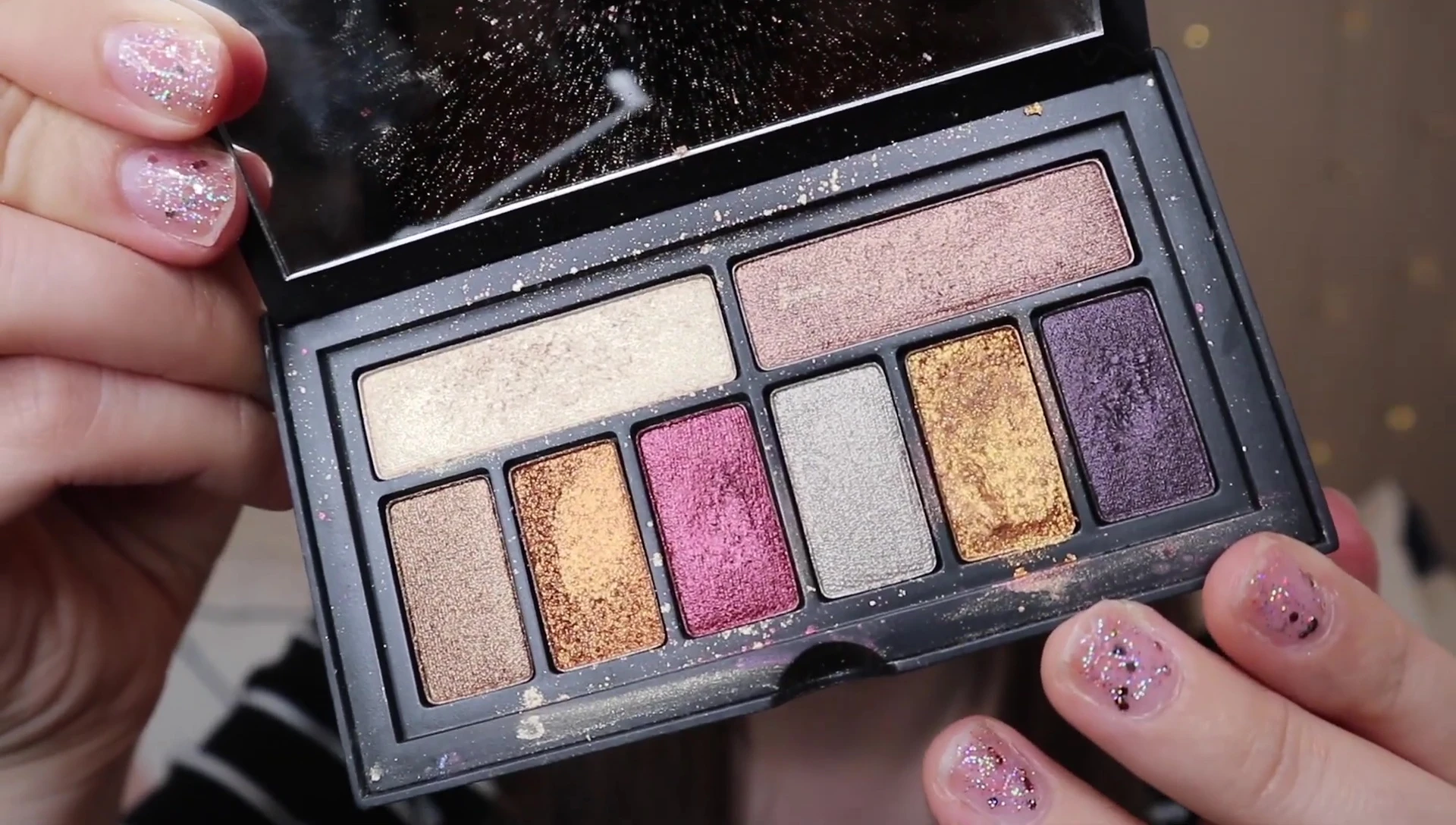 Close-up of the Major Metals palette's shades.