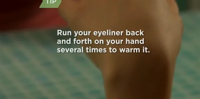 Warm up a dry eyeliner pencil by rubbing it on your hand to improve its glide.