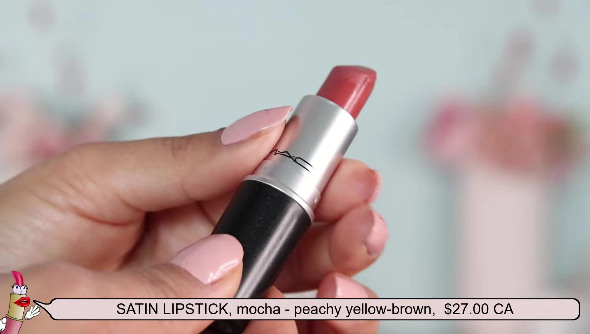 Mocha lipstick swatch on the wrist.