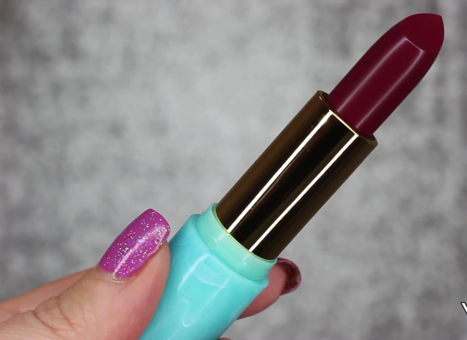Near the end of the lip swatch demonstration.