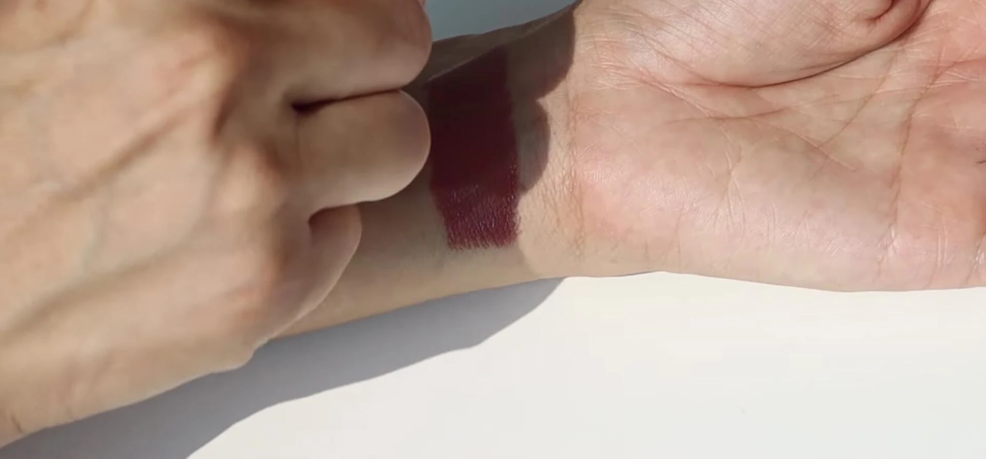 Blending the Rare Beauty blush.