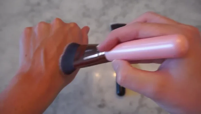 Blending Cream Products: Use denser brushes for blending cream contour and bronzer products.