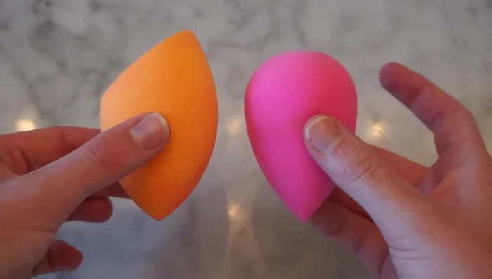 Using Sponges: Beauty blenders are softer and squishier, while Real Techniques sponges offer a firmer alternative.