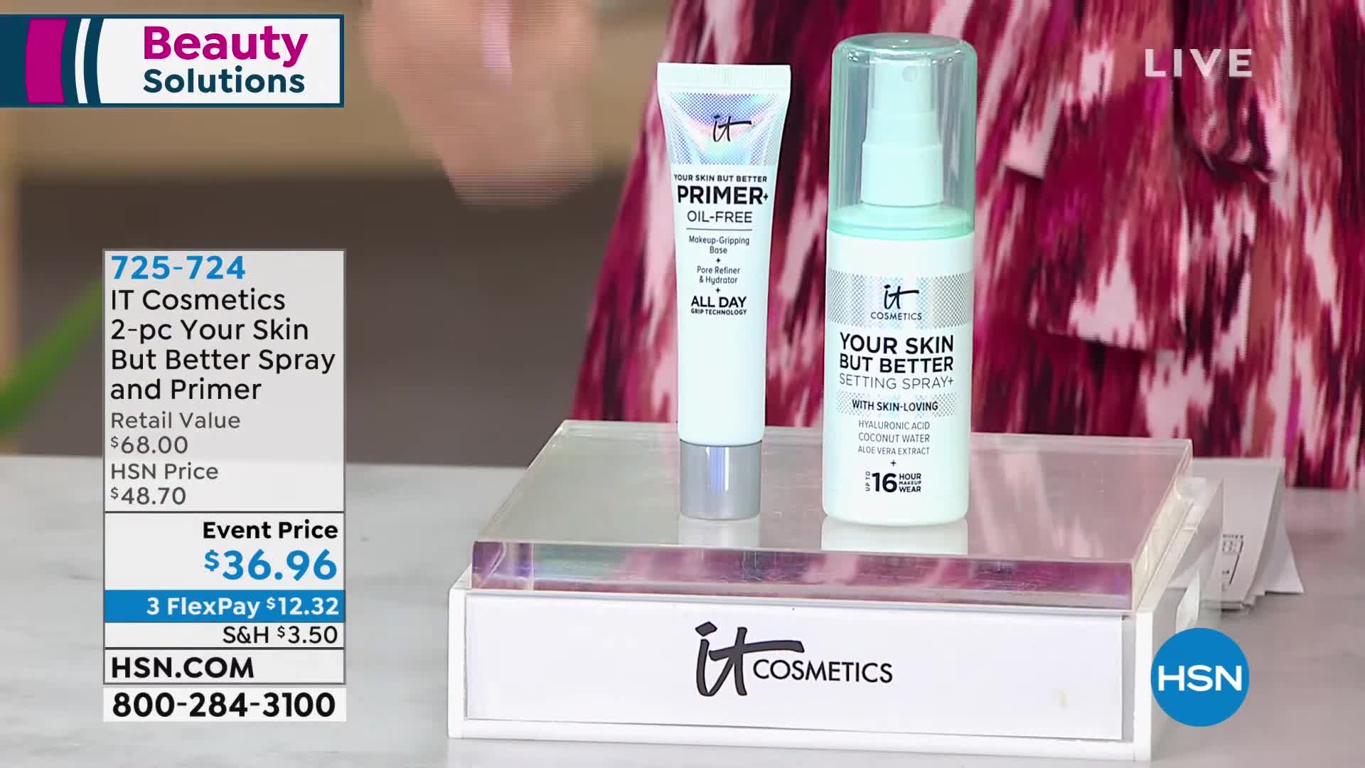 Close-up shot of the IT Cosmetics primer bottle