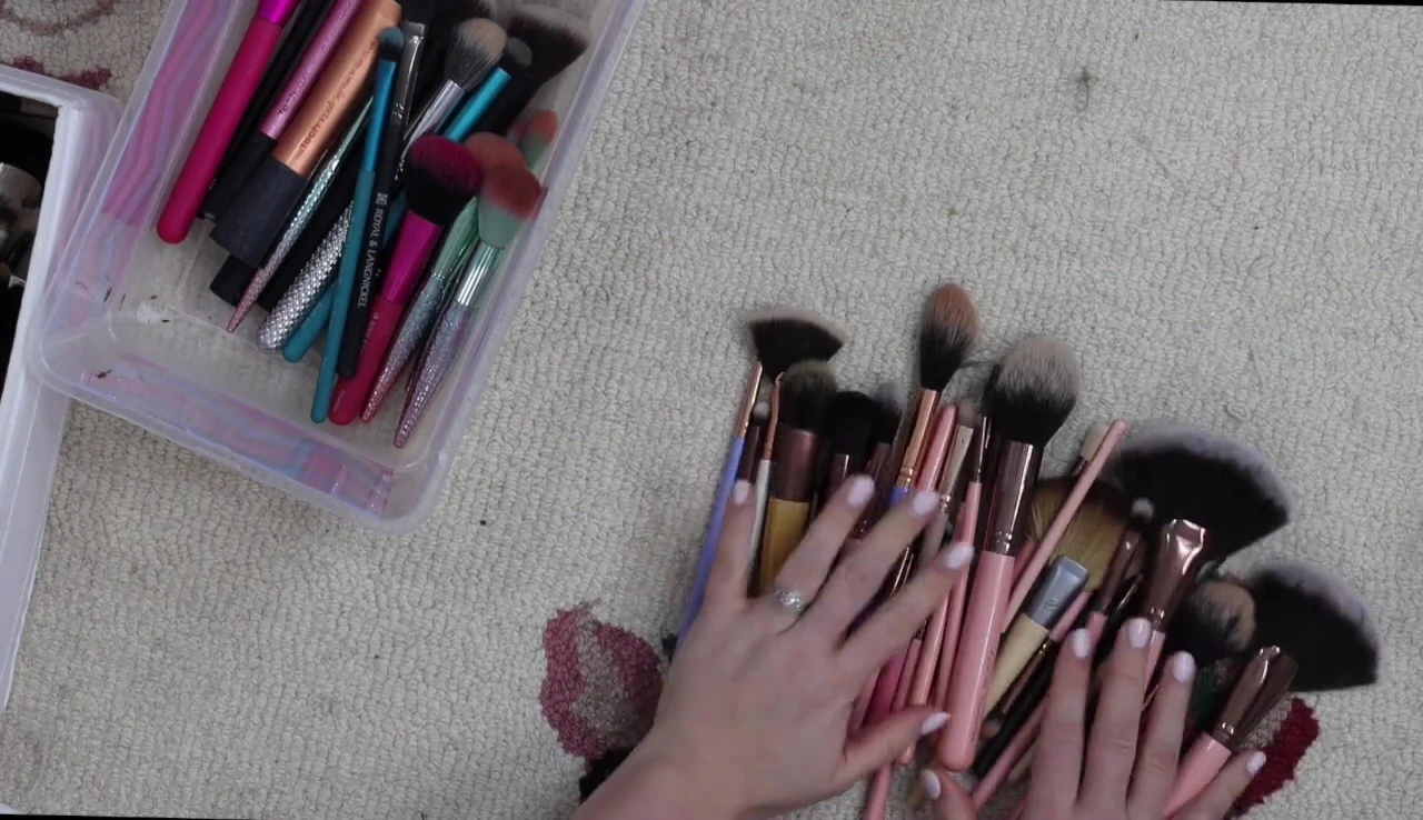 A collection of Luxie makeup brushes.