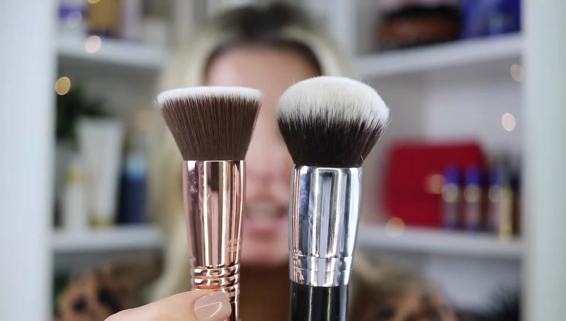 Close-up showing the flat shape of the Sigma F80 brush.