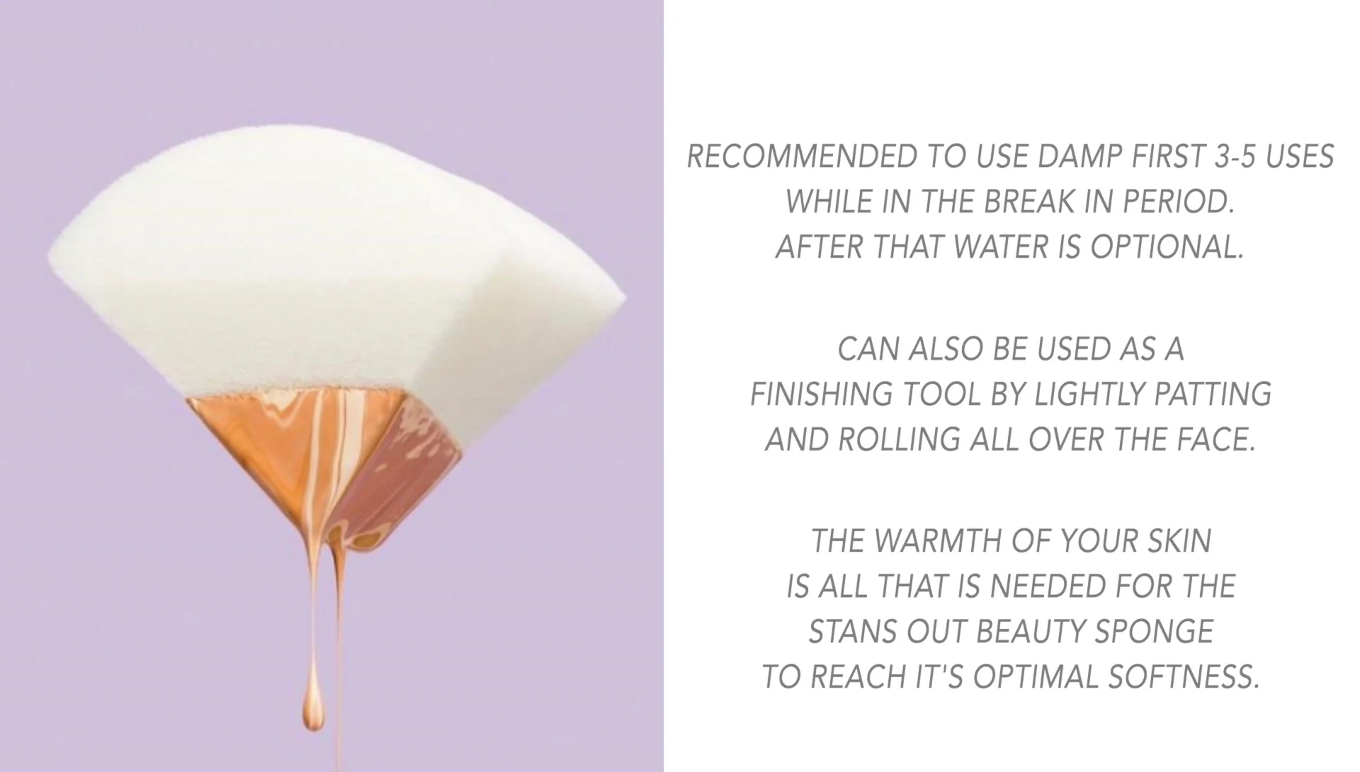 Demonstration of the Standout Beauty sponge's various sides.
