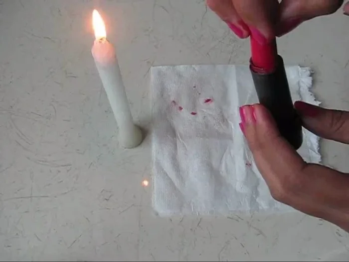 Firmly press the melted lipstick back into the tube.