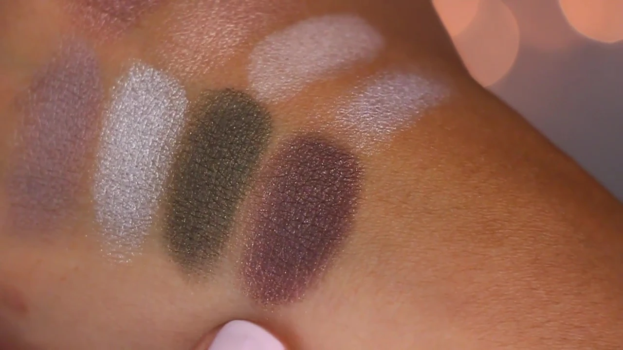 Swatches of the shimmer eyeshadows.