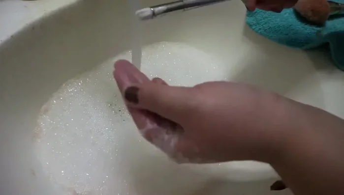 Lay the brush flat on a towel to dry.