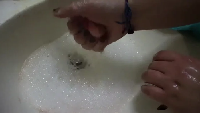 Lay the brush flat on a towel to dry.