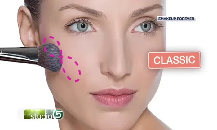 Apply blush a little bit further back, not on the apples of your cheeks.