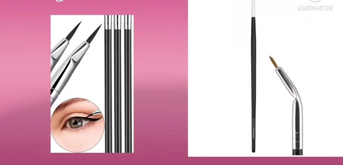 Use an eyebrow brush to apply eyeliner.