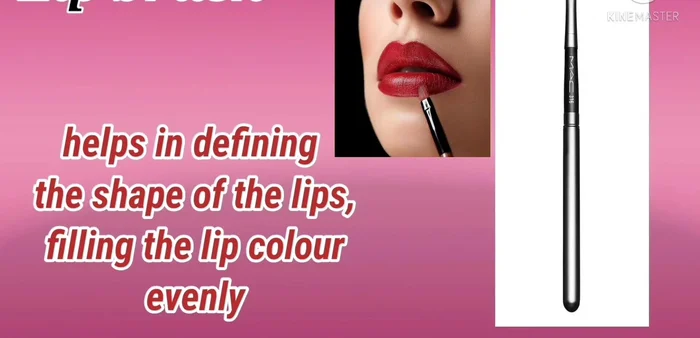 Use a defining lip brush to apply lip color.
