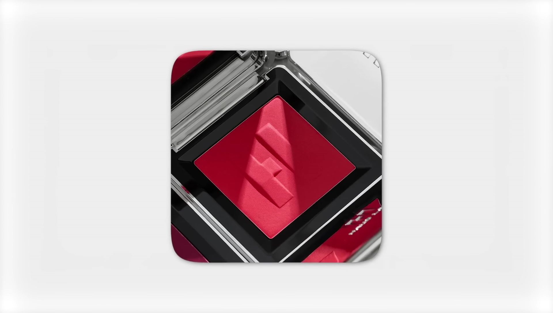 Close-up of House Labs blush texture and packaging