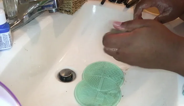 Rinse thoroughly until all suds are gone. Repeat as needed.