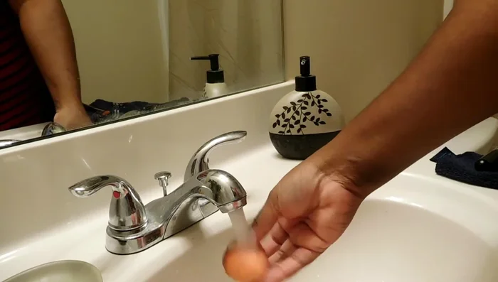 Rinse the sponge thoroughly.