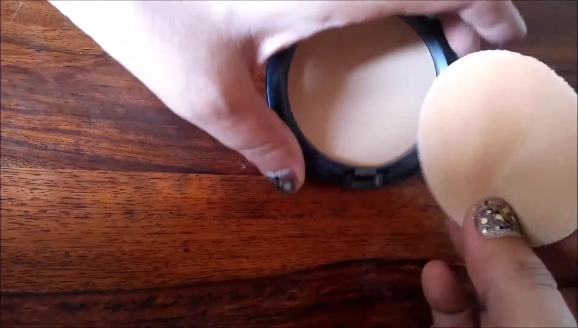 The powder puff included with the pressed powder