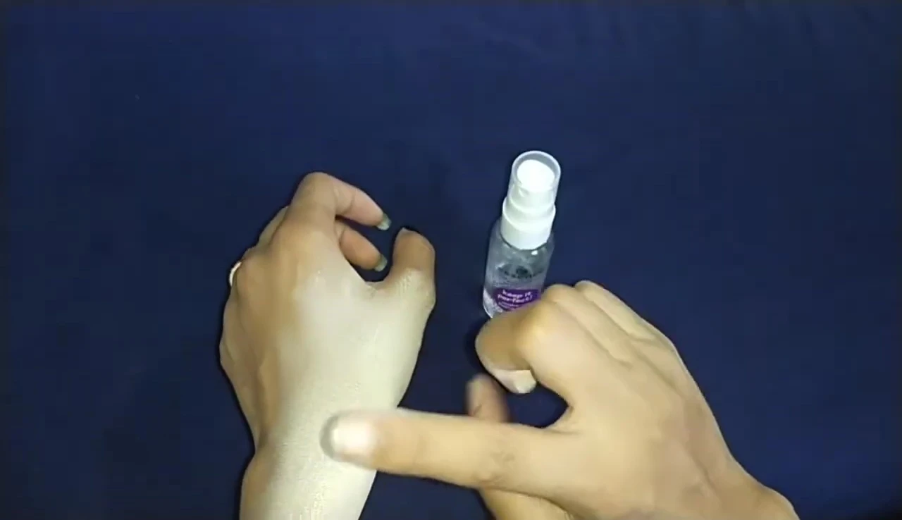 Setting spray applied