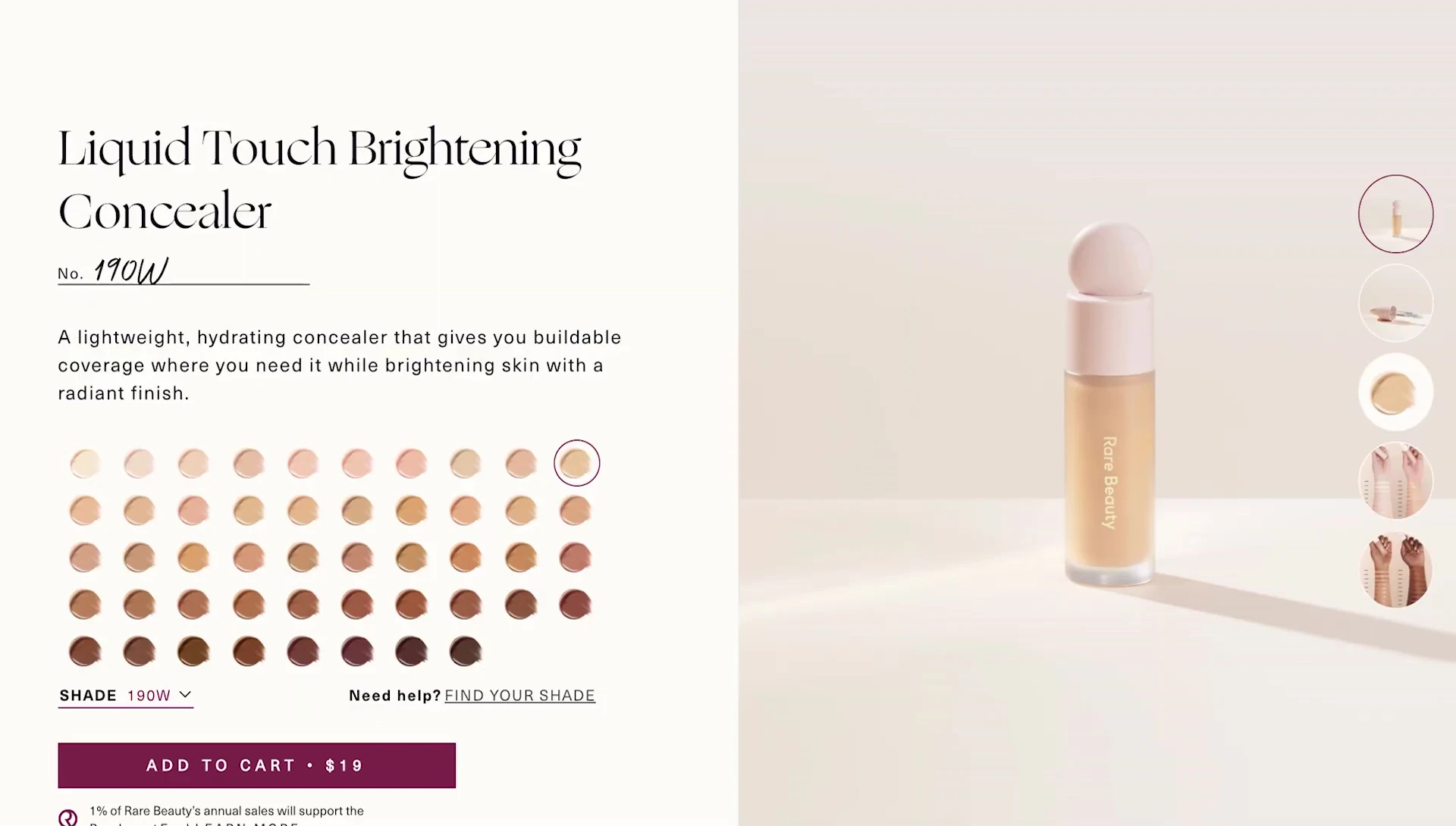 The Rare Beauty Liquid Touch Brightening Concealer.