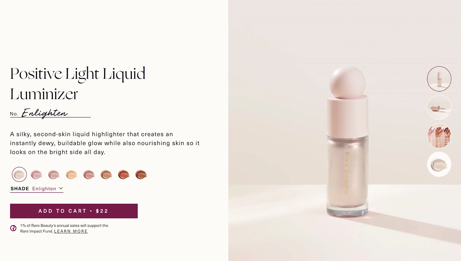 The Rare Beauty Positive Light Liquid Luminizer.