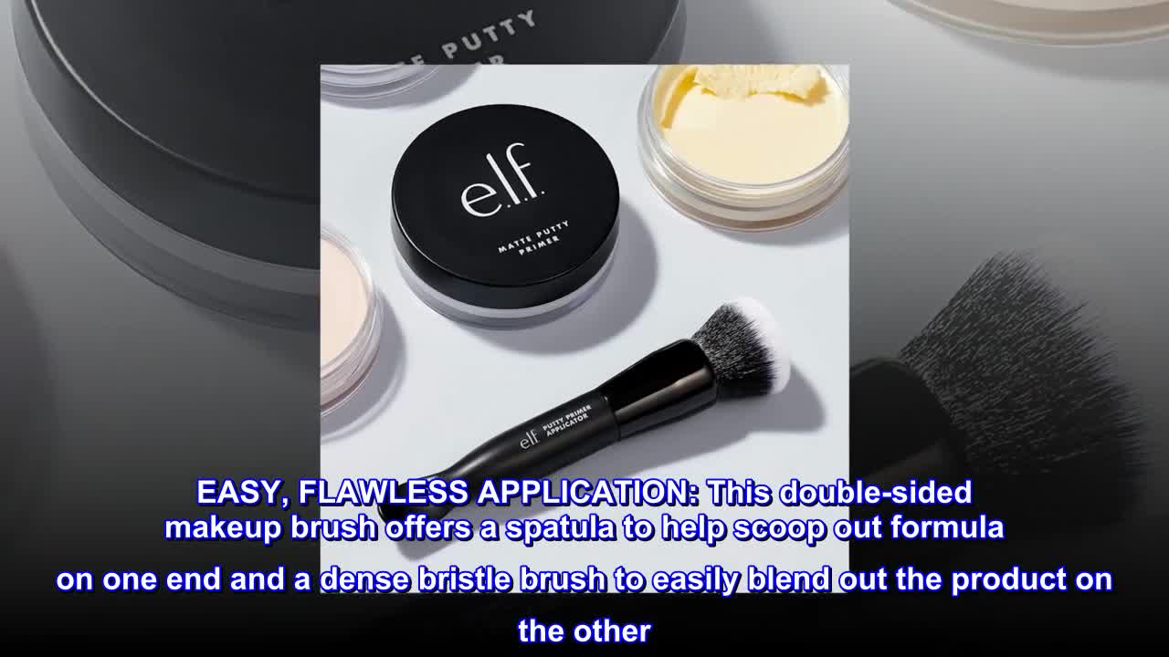 The dense bristle brush end blending the primer onto the skin.