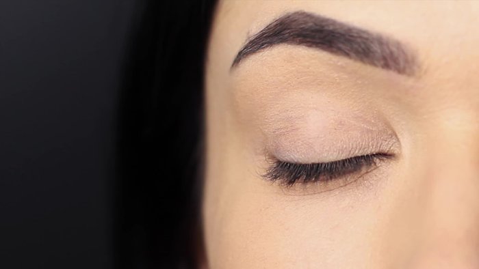 Prep your eyelids with concealer and eyeshadow primer.