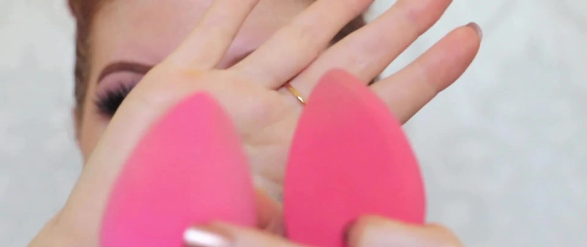 Close-up comparison shot of the MAC and Beauty Blender sponges side-by-side.