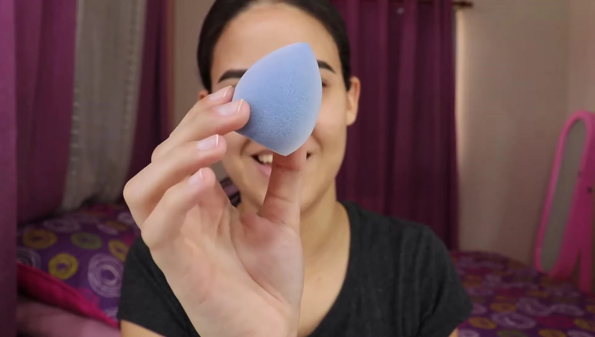 Close-up showcasing the texture and shape of the teardrop sponge.