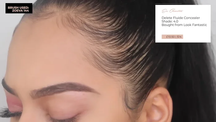 Apply EX1 Delete Fluid foundation for a smooth base.